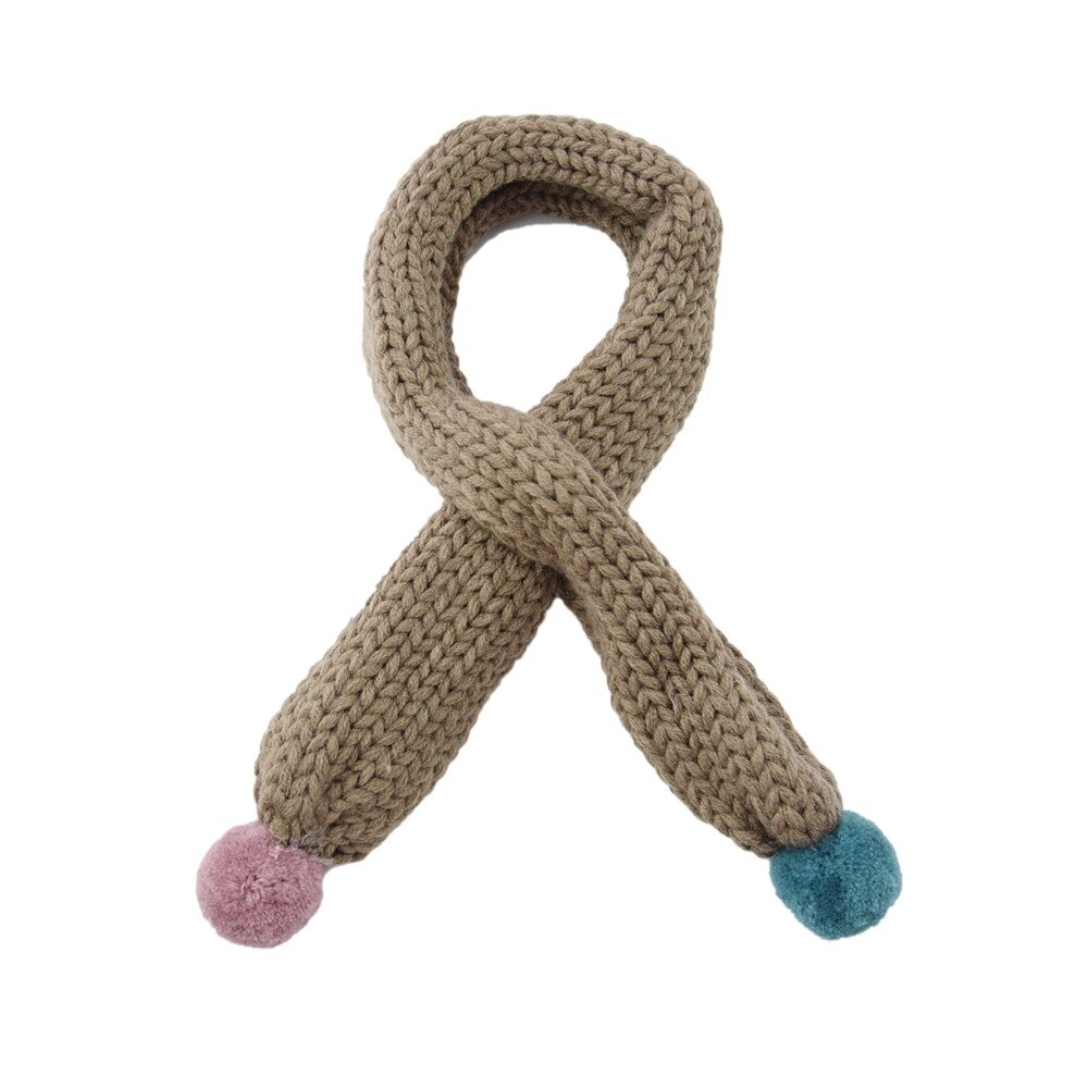 Écharpe d&#39;hiver en laine tricotée pour enfants, écharpe de couleur Pure, bavoir assorti pour bébé, garçons et filles: 5