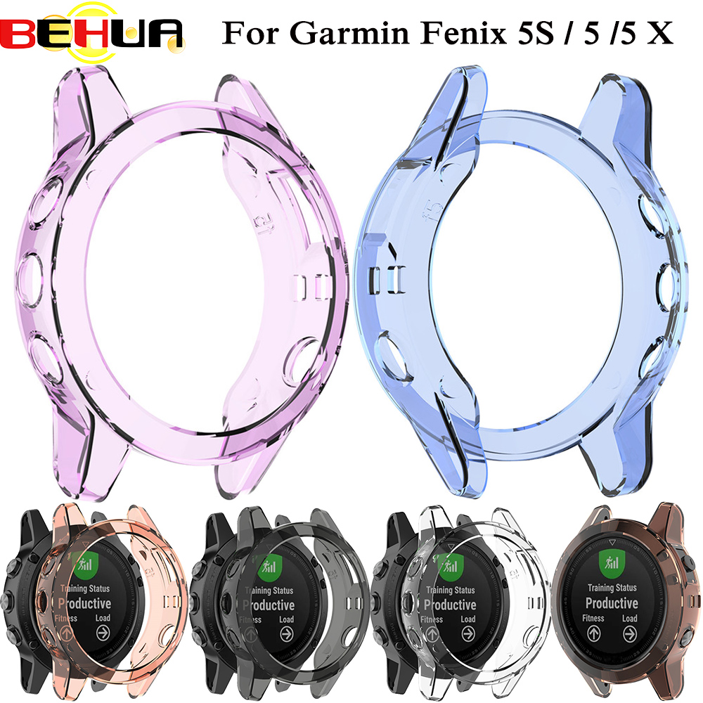 Suave Ultra-Delgado cristal claro TPU Protector cubierta para Garmin Fenix 5 5S 5X GPS Smart watch accesorios Fenix5 carcasas