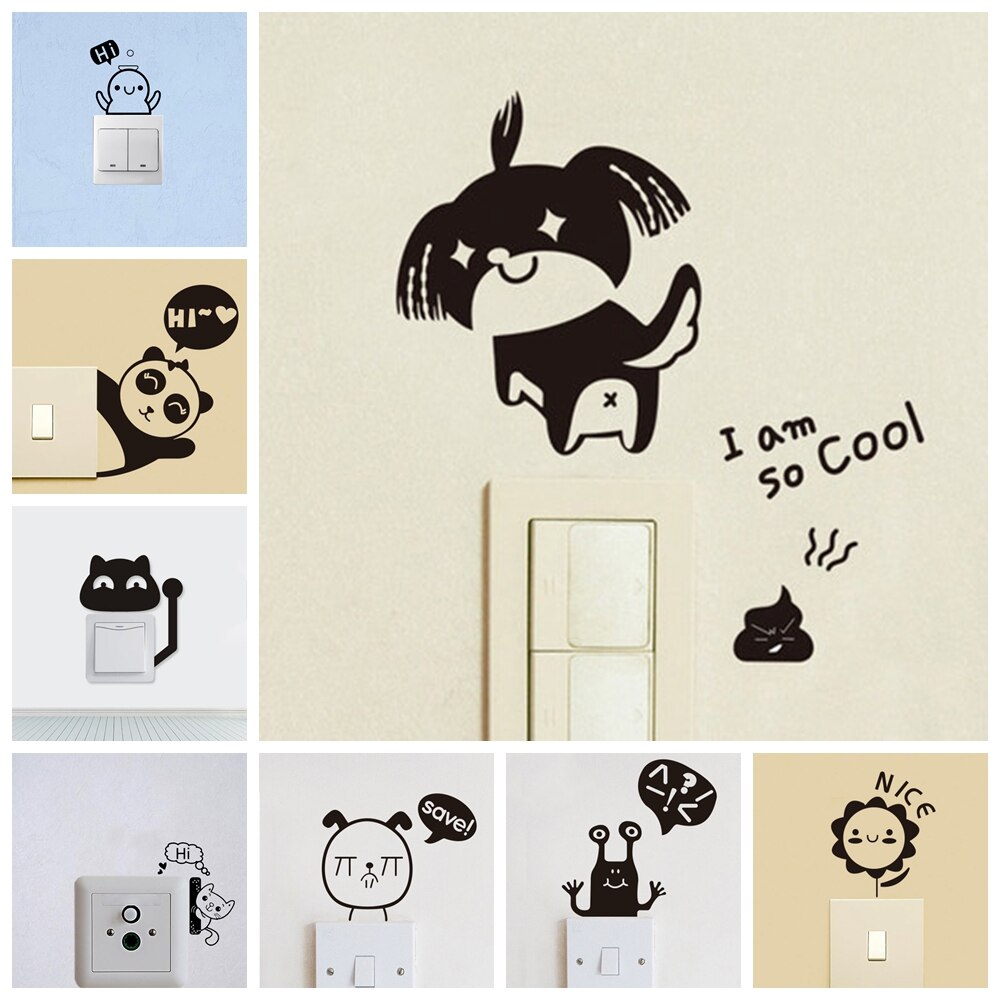 Cute dog Removable Art Vinyl Wall Stickers For Living Room Kids Room Wall Art MURAL