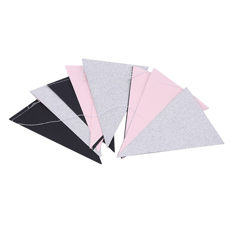Glitter bunting papper banderoll guld flisa rosa flagga banderoll girland gör-det-själv hem event fest bröllop dekor festtillbehör