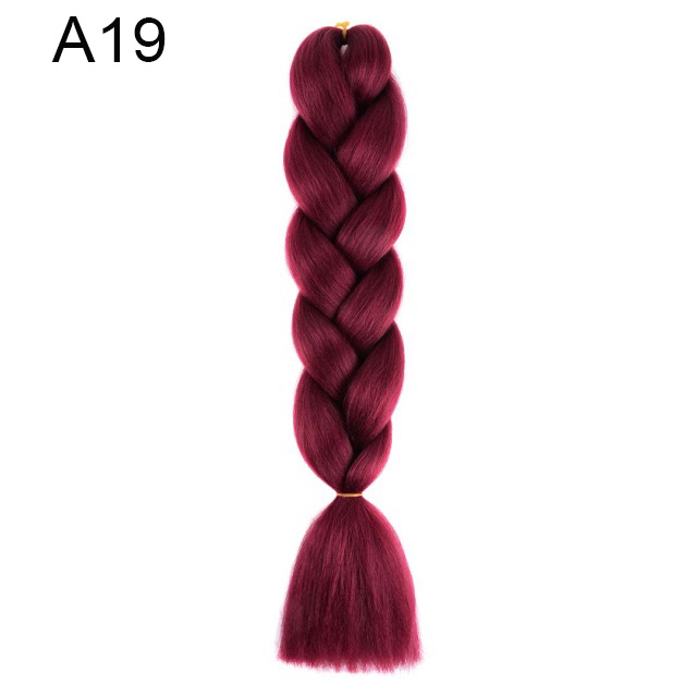 24Inch Synthetic Braiding Hair Extension Ombre Color Rainbow DIY Jumbo Hair Pink Red Blue Hairstyle for Women