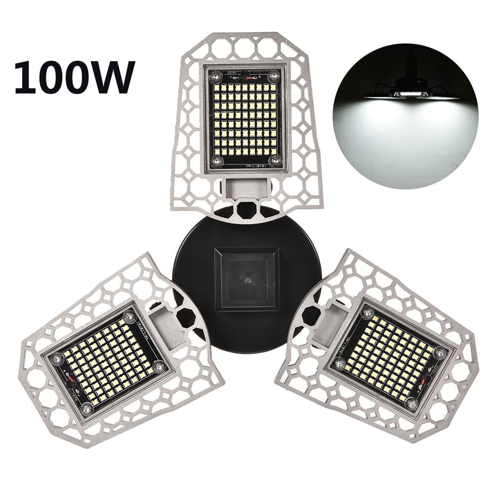 Super Bright Aluminum LED Garage Lights E27 60W 80W 100W IP65 Deformable LED Garage Ceiling Light for Parking Workshop Warehouse