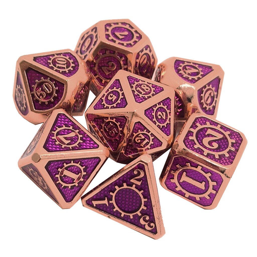 7Stck polyedrisch Multi-einseitig Metall Pro Drachen Waage DnD Pfadfinder RPG würfelt: 12