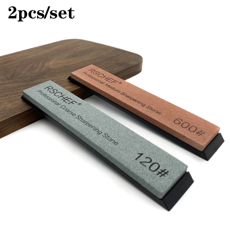 2Pcs Knife Sharpener Sharpening Stone Big Size Whetstone Sharpening System 120-3000# FIxed Angle Sharpeners Water