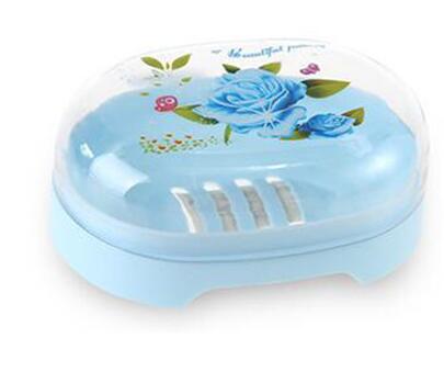 Hometree Rose Met Deksel Zeepbakje Box Case Houder Wassen Stofdicht Douche Huis Badkamer Accessoires Set zeepbakje H26: H26 blue