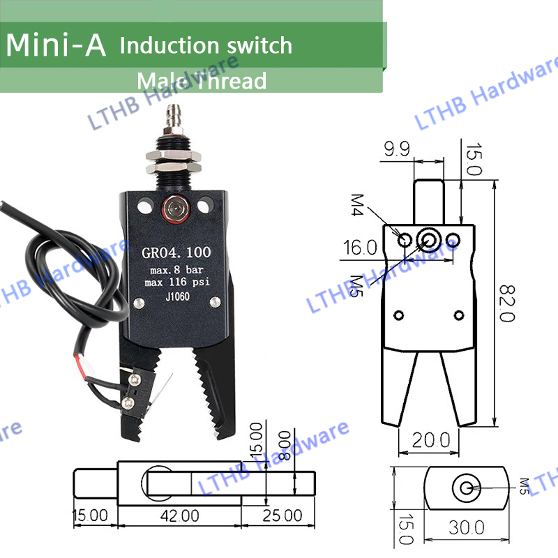 Pneumatische Grijper Manipulator Armatuur voor Spuitgieten Grijpen Met Sensor Schakelaar Water Uitloop Clip Robot Arm Arm Armatuur Cilinder: Koningsblauw