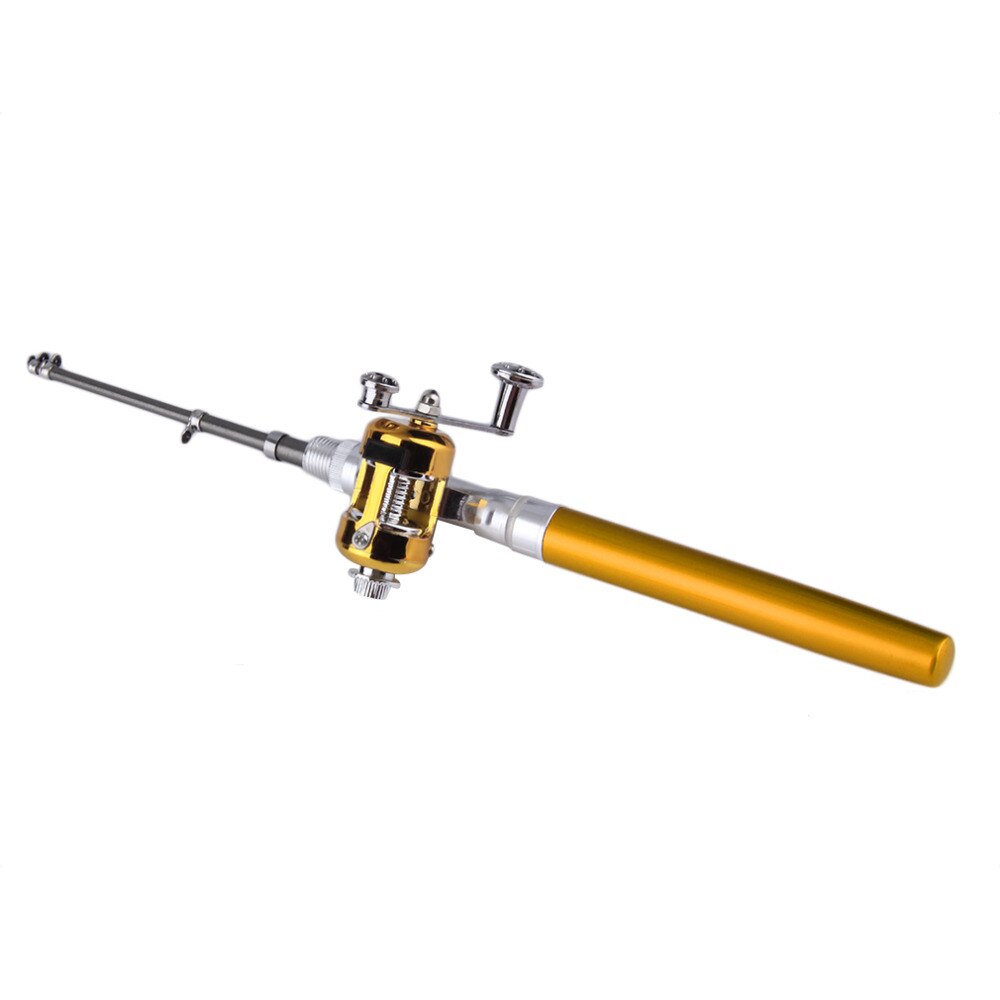 Rod Combo Pocket Telescopic Mini Rod Combo Fishing Pole Aluminum Alloy Pen Shape Fishing Reel+ Rod Combo