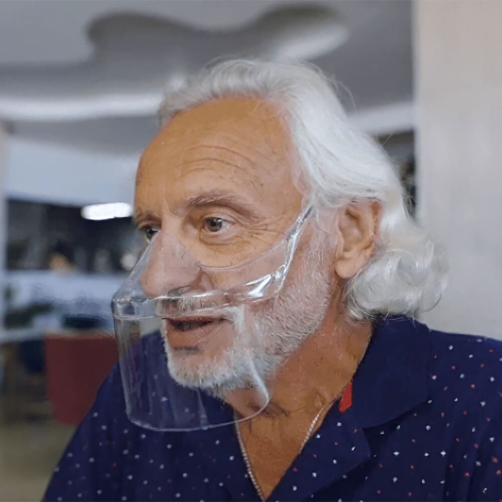 Transparent Material Double-Sided Anti-Fog Anti-Dropping Protective Mask Foam Protection Transparent Mask Anti-Dropping Safety