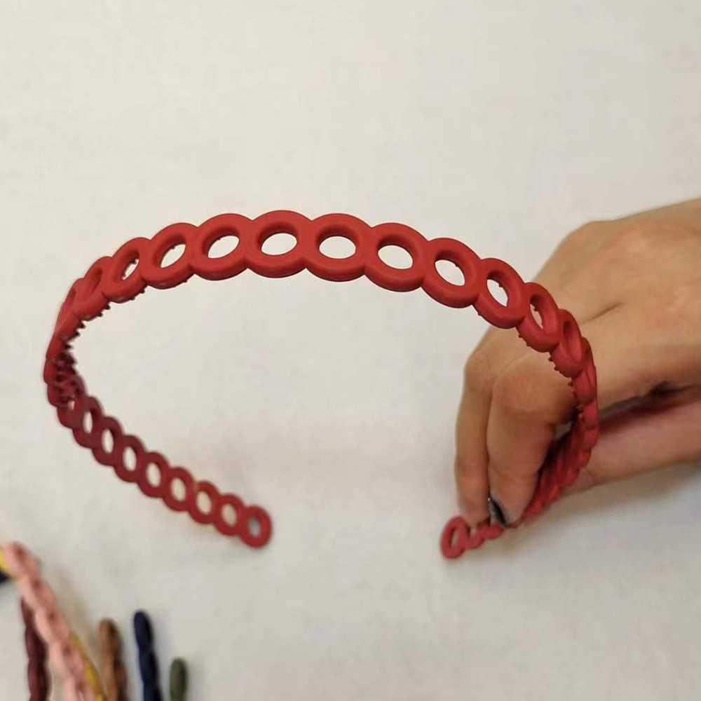 Nouvelle peinture en caoutchouc trou rond en plastique cheveux accessoires visage lavage fille dames Simple givré bandeau: Rouge