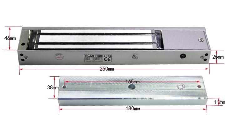 280kg 600lbs Holding Force 1door electronic magnetic lock For Wooden Glass Metal Door Fire Proof Electromagnetic lock