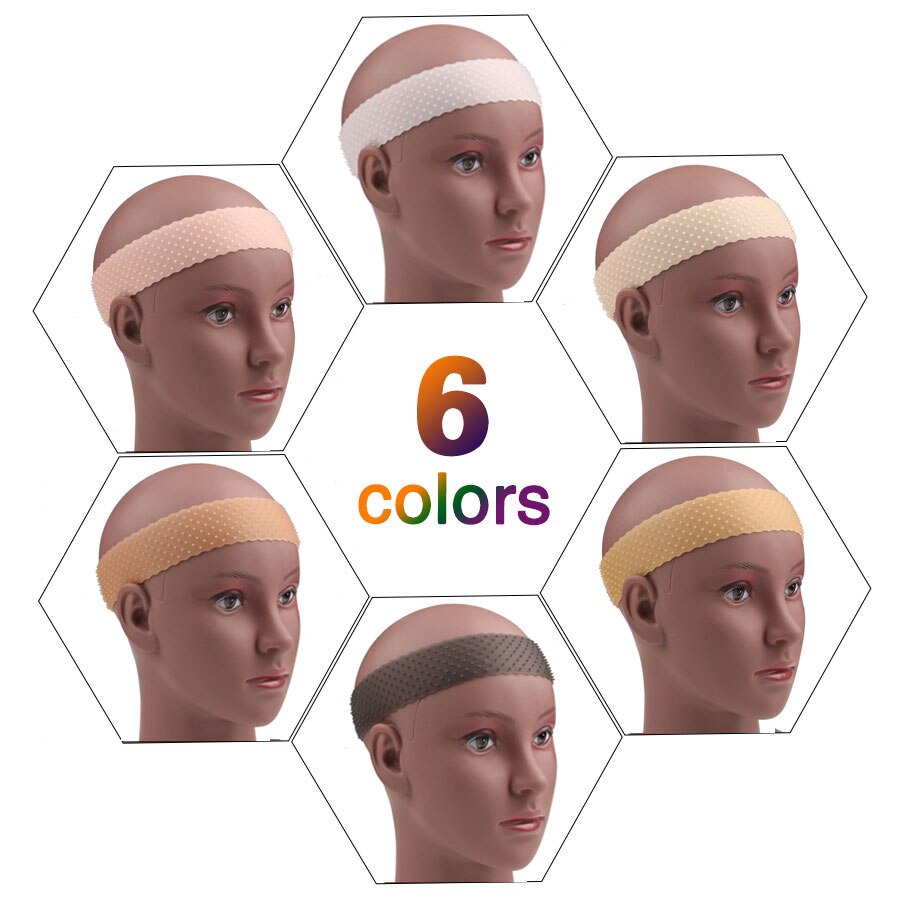 Diadema antideslizante de silicona para peluca, banda transparente negra y marrón para sujetar peluca, accesorios antideslizantes para uso diario
