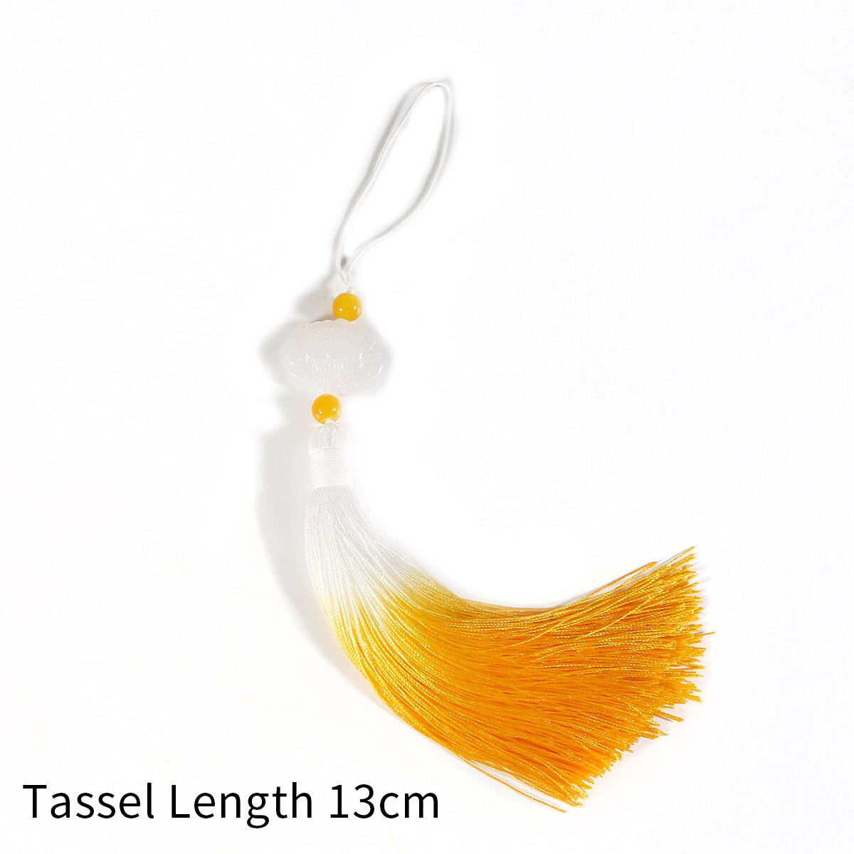 1pc 13cm lotus geleidelijke variatie kwastjes voor doe-het-zelf gordijn ophanging kledinghanger tas huisdecoratie naai-accessoire: Geel