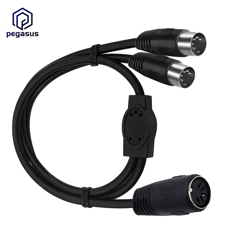 Midi Din 5Pin Splitter Y Adapter Female Naar 2Male Extension Audio Kabel 50Cm