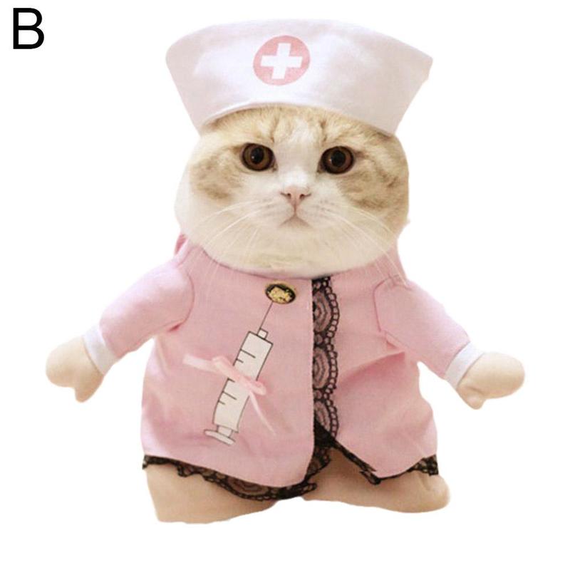 Funny Dog Clothes Cool Pet Dog Costume Suit Puppy Clothes Coat Clothing For Dog Costume Outfit Nurse Pet Suit Z9X5: F