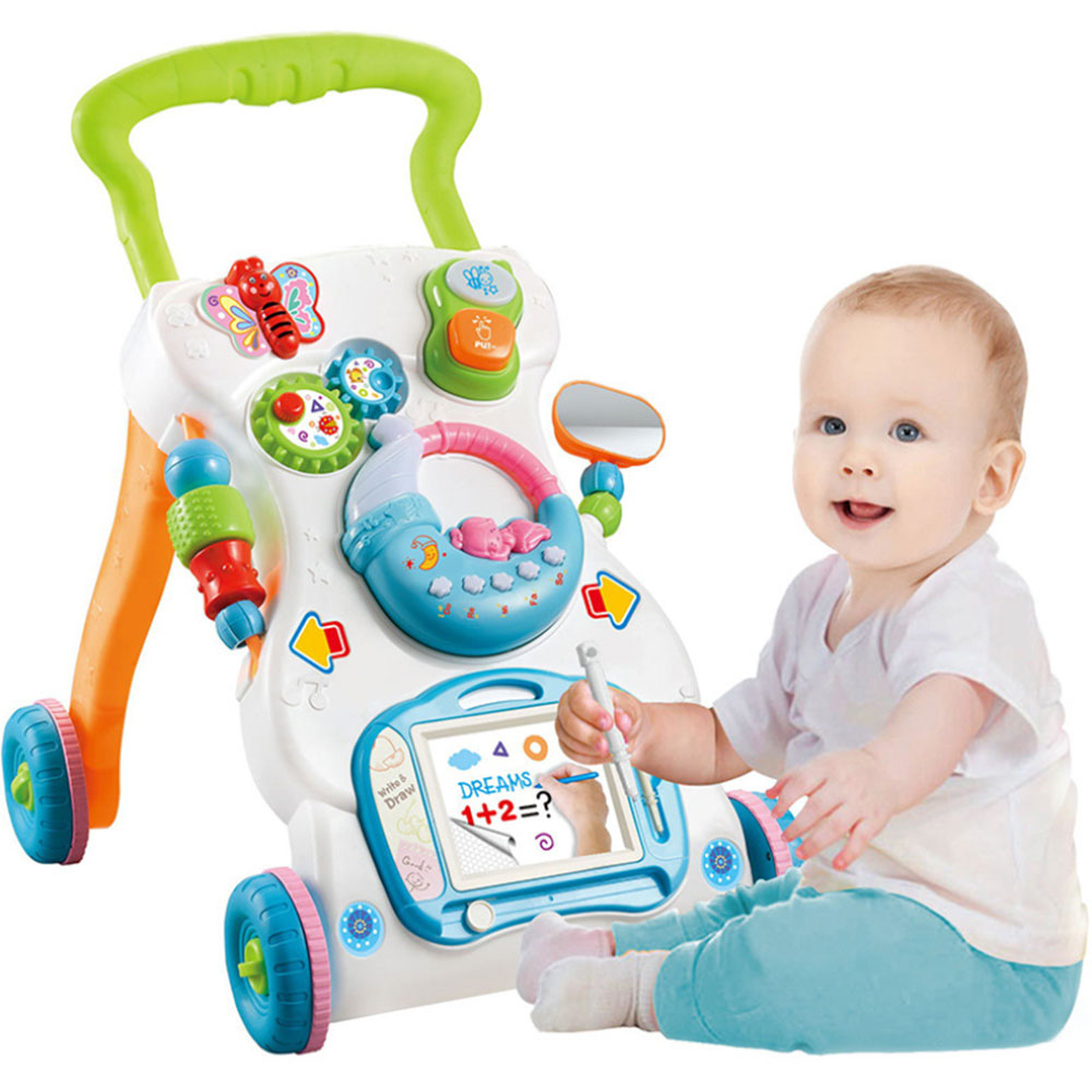 Baby Walker Speelgoed Multifunctioneel Peuter Trolley Zitten Te Stand Abs Muzikale Wandelaar Met Verstelbare Schroef Baby Activiteit levert