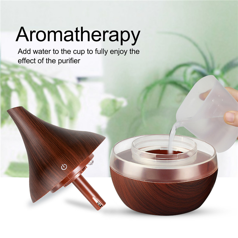 300ml wood grain aromatherapy essential oil diffuser 7 color Moon light ultrasonic cold fog Mini humidifier air purifier