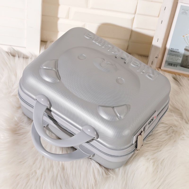 Hand Cosmetic Case 14 InchMakeup Beauty Case Cosmetic Bag Lockable Jewelry Box for Ladys Pink: E