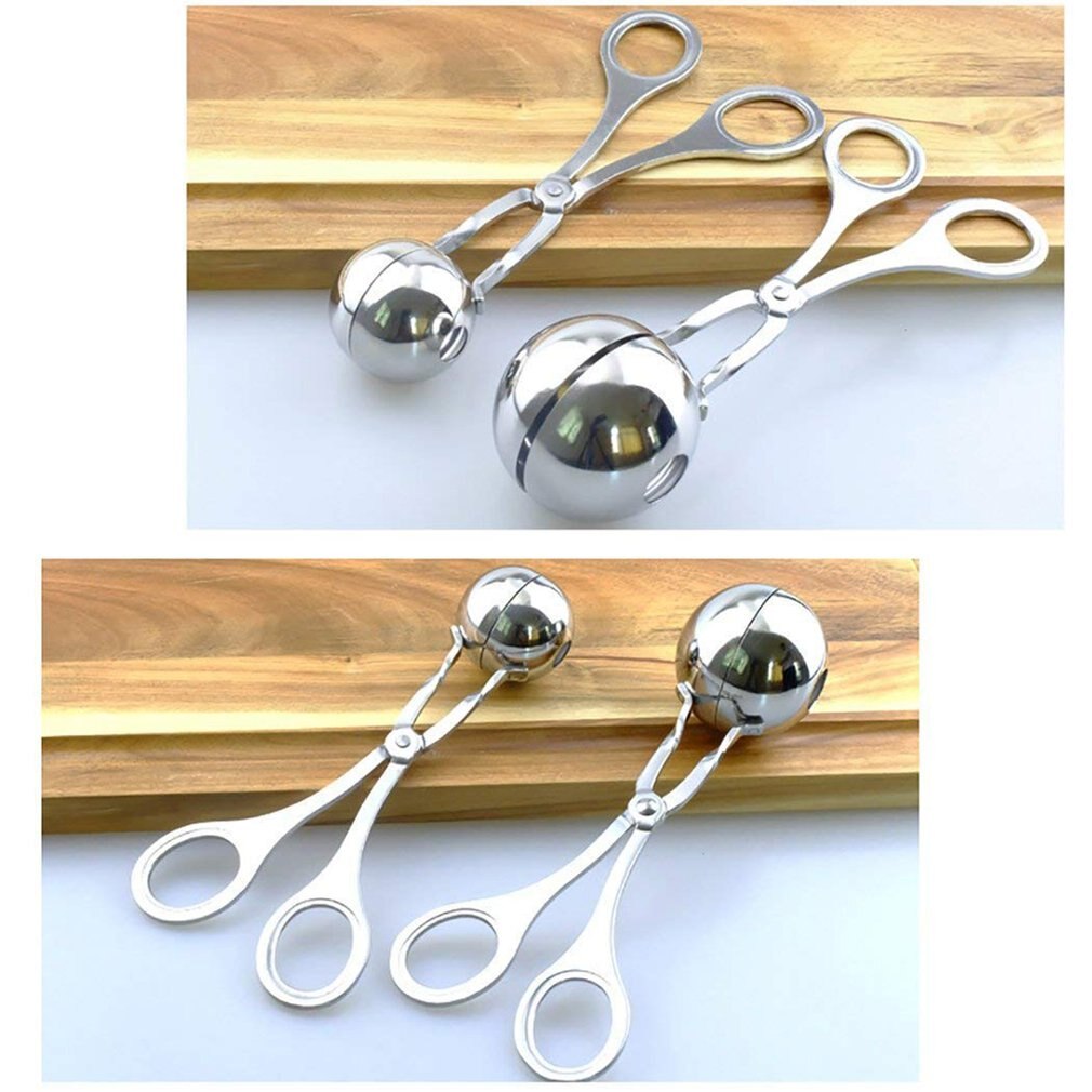 Stainless Steel Meat Ballers Maker Tongs Cake Maker Melon Baller Cookie Cake Rice Ball Tongs for Fruits Meatball Kitchen Tools