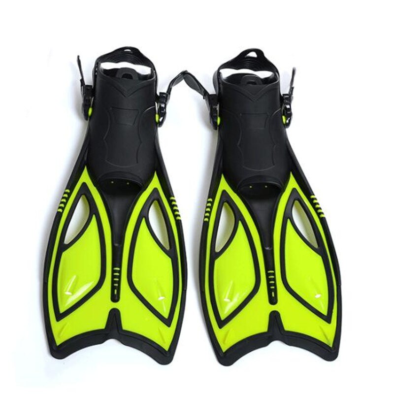 Duiken Vinnen Volwassen Snorkelen Silicone Korte Vinnen Verstelbare Zwemmen Flippers: Geel / EU 34-38