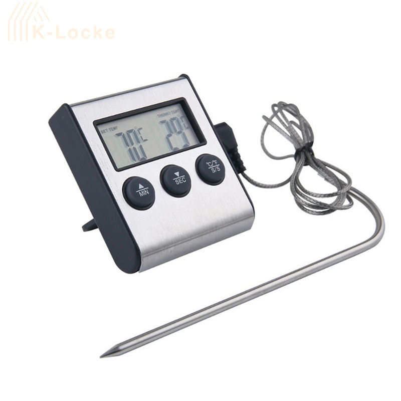 Digitale Barbecue Vlees Thermometer Rvs Probe Voedsel Temperatuur Timer Oven Thermomet Keuken Koken Thermometer