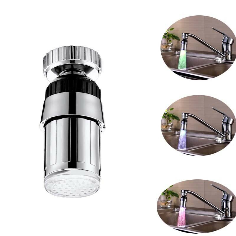 Rgb glow badkamer keuken led kraan waterkraan kranen accessoire temperatuur kranen sensorkoppen bevestiging op de kraan: 3 kleuren