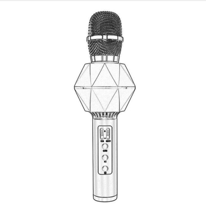 Karaoke Microphone Mobile Phone Singing Microphone Wireless Bluetooth Microphone with o Handheld Microphone