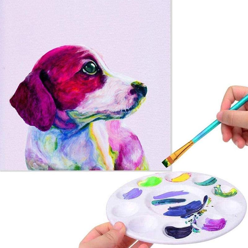 1Pcs Round Palette Gouache Paint Plastic Palettes Tools Painting School Drawing Stationery Children L8C2