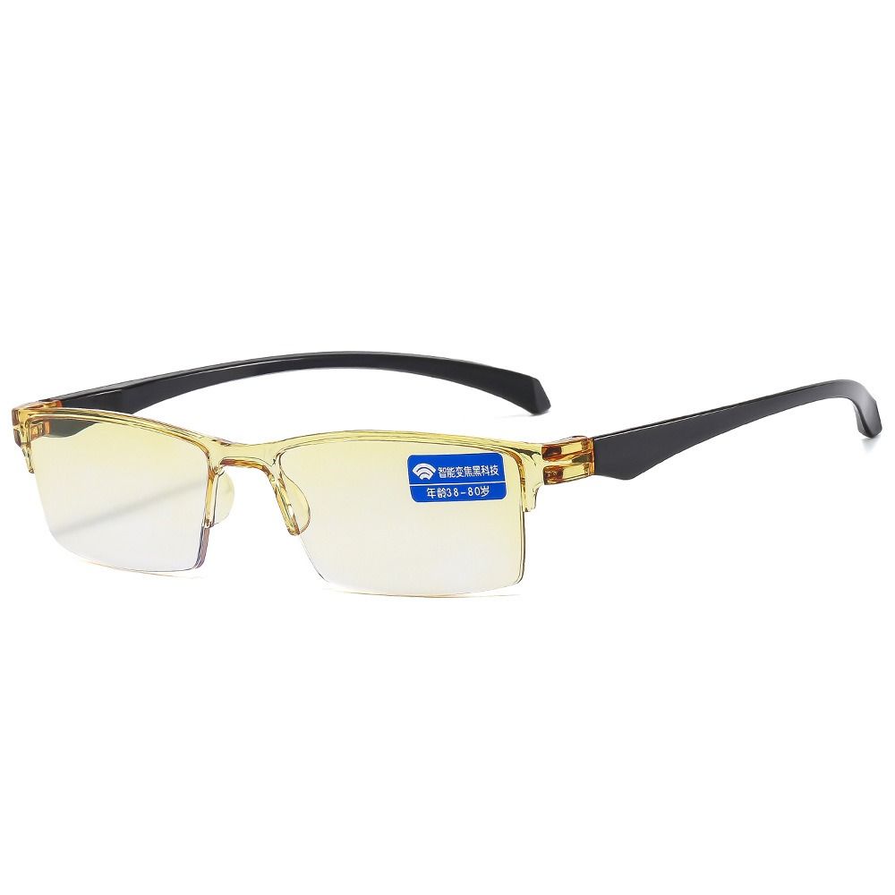 Gafas de lectura con Zoom automático para hombre y mujer, lentes de lectura inteligentes con Anti rayos azules, autoenfoque, potencia, Media llanta, para ordenador: Verde
