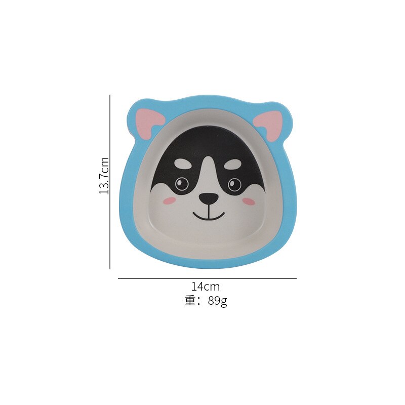 Cartoon Bamboo Fiber Baby Solid Food Bowl -Resistant Children's Cute Eating Bowl Kindergarten Bowls: Dog