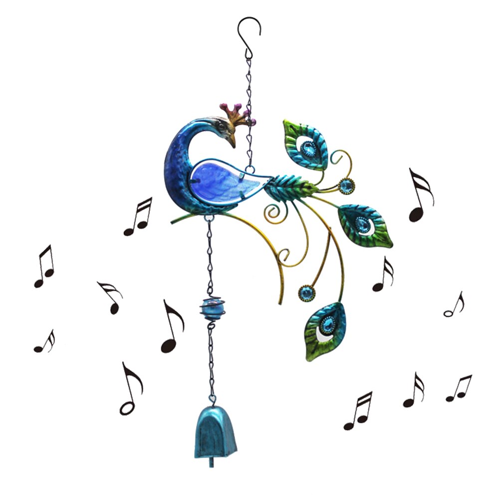 Garden Beauty Peacock Wind Chimes Yard Home Decor Large Hanging Pendant Outdoor Ornament