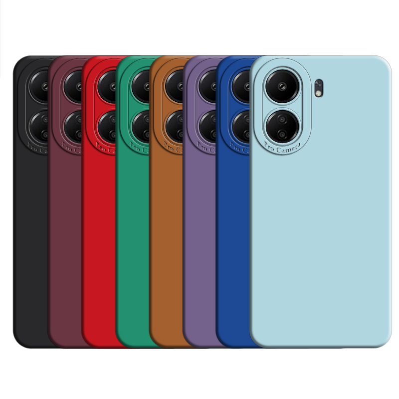 Pour Redmi 13C étui pour Xiaomi Redmi 13 C 13C couverture 6.74 pouces Protection complète d'objectif d'appareil photo pare-chocs antichoc en Silicone liquide
