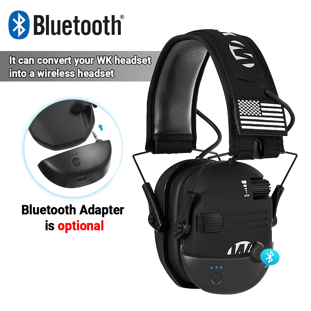 Elektronische Schieß-Ohrenschützer, Gehörschutz, Tonabnehmer, Anti-Lärm-Kopfhörer für die Waffenreichweite mit Bluetooth-Adapter (optional)