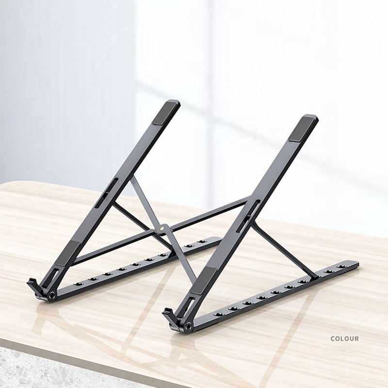 Bærbart stativ til bærbar computer foldbart tilbehør til bærbar computer til macbook pro air base støtte notebook holder tablet stativ justerbar stigerør: B