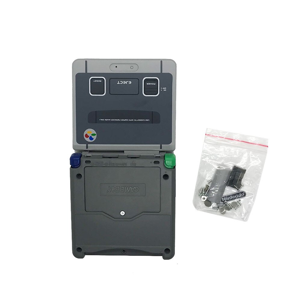 16 colors Housing Shell Case for GBASP Classic SFC Gray Shell with button, rubber pads, sticker replace for Gameboy Advance