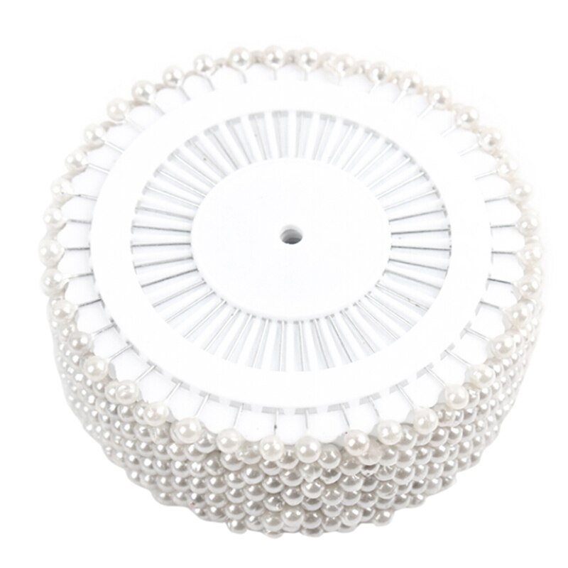 Alfiler de costura redondo para decoración de perlas, alfiler de costura artesanal para el hogar jardín bricolaje utensilio para manualidades, accesorios, color blanco, 480 Uds. Por paquete: Blanco