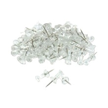 Chinchetas de corcho de dibujo para oficina, novedad, 100 Uds., empuje, Pulgar, tachuela, Color transparente, 3/8 pulgadas