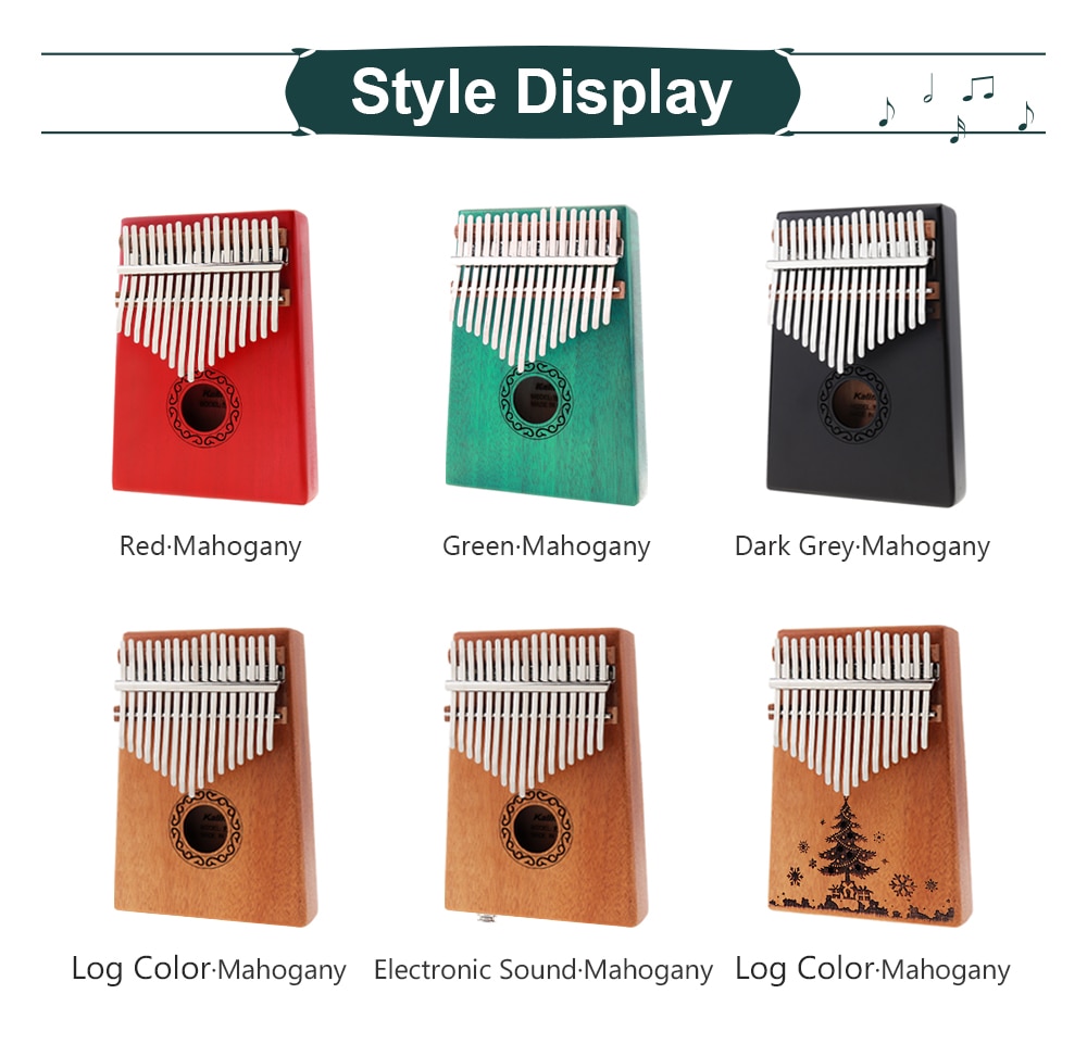 17 Key Kalimba Single Board Mahogany Thumb Piano Mbira Mini Keyboard Finger Piano Musical Instrument with Complete Accessories