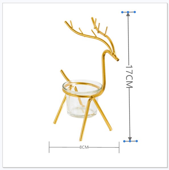 Bougeoir en fer forgé avec motif cerf, décoration de Table, salon, de noël bougeoir