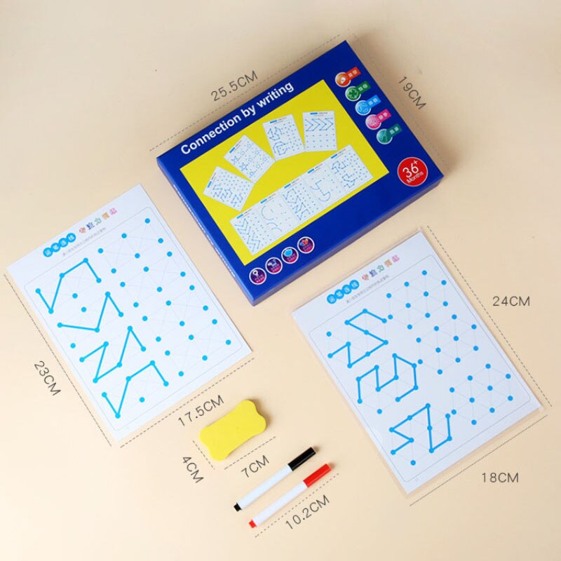 Children Visual Tracking Connection Training Hand-eye Coordination Control Pen Training Drawing Point Connection Eductional Toys