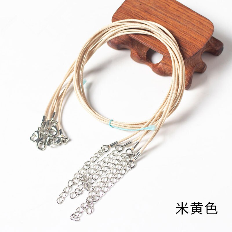 10/20/50 Uds. Colgante de collar de cordón de cadena de cuerda de hilo encerado de cuero colorido para manualidades de joyería de cuerda con cierre de langosta hecho a mano