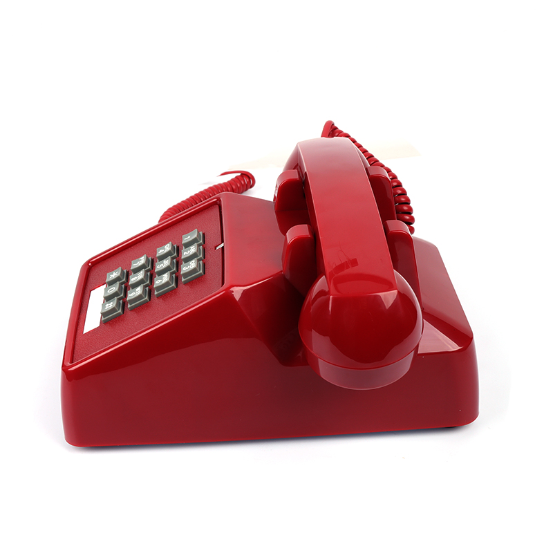 Knop Wijzerplaat Vintage Vaste Telefoon Rood Zwart Plastic Home Office Retro Draad Vaste Vaste Telefoon Europa Stijl