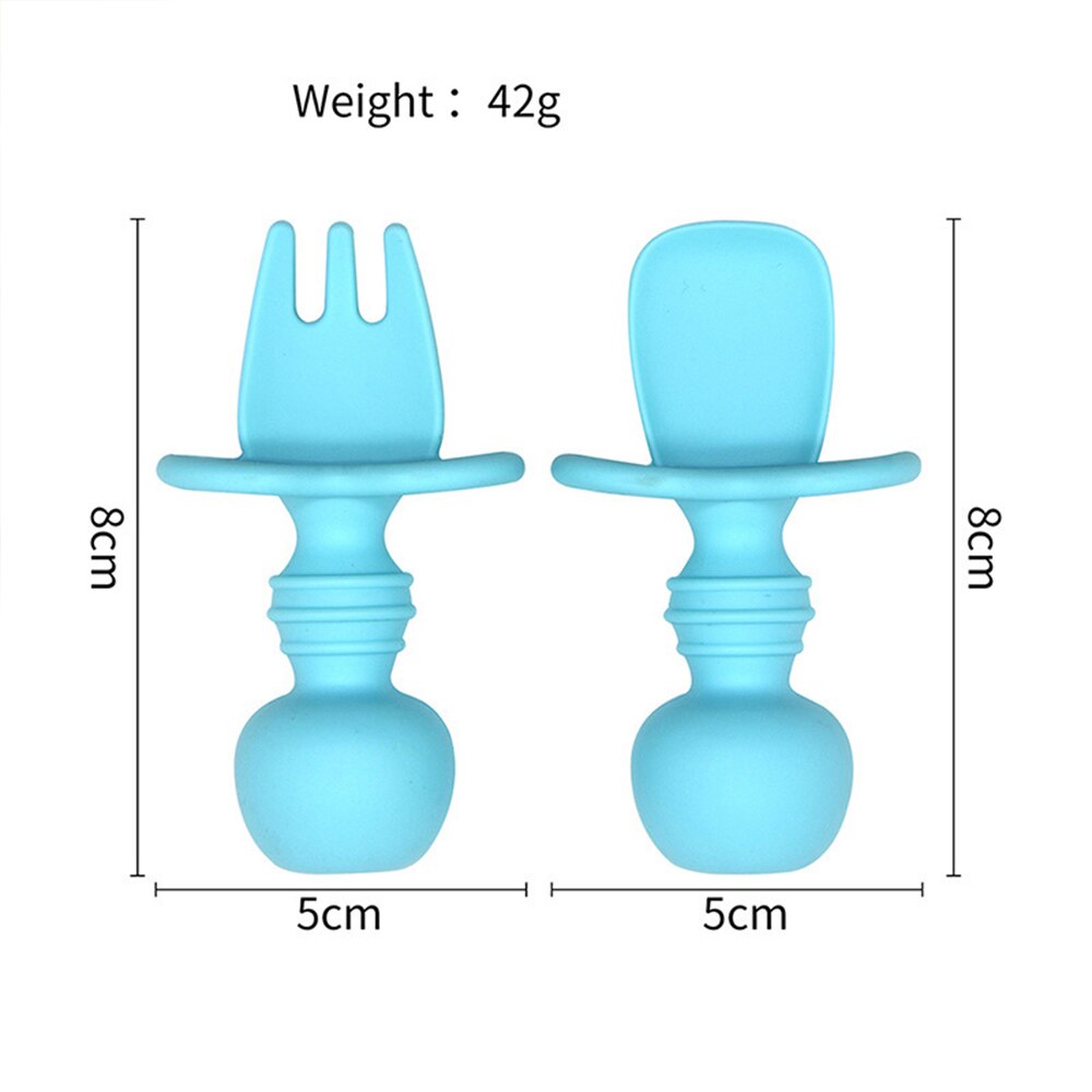 1 Piece BPA Free Silicone Baby Spoon Dish Baby Feeding Supplies Baby Silicone Fork Newborn Food Accessories Teeth