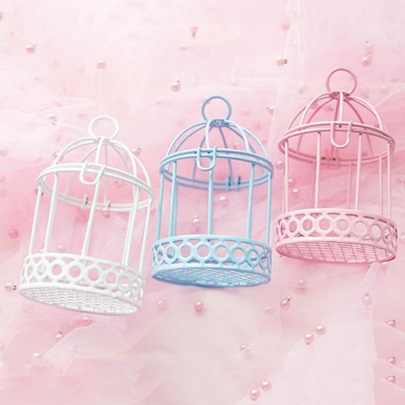 Multicolor Desktop Iron Candy Box Mini Wedding Party Ornament Bird Cage