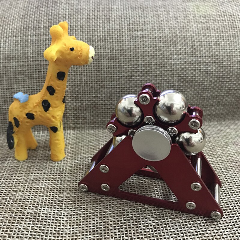 1PC Metal Five Bead Ferris Wheel Fingertip Gyroscope Stainless Steel Ball Bracket Finger Gyro Anti Stress Fidget Spinner: red