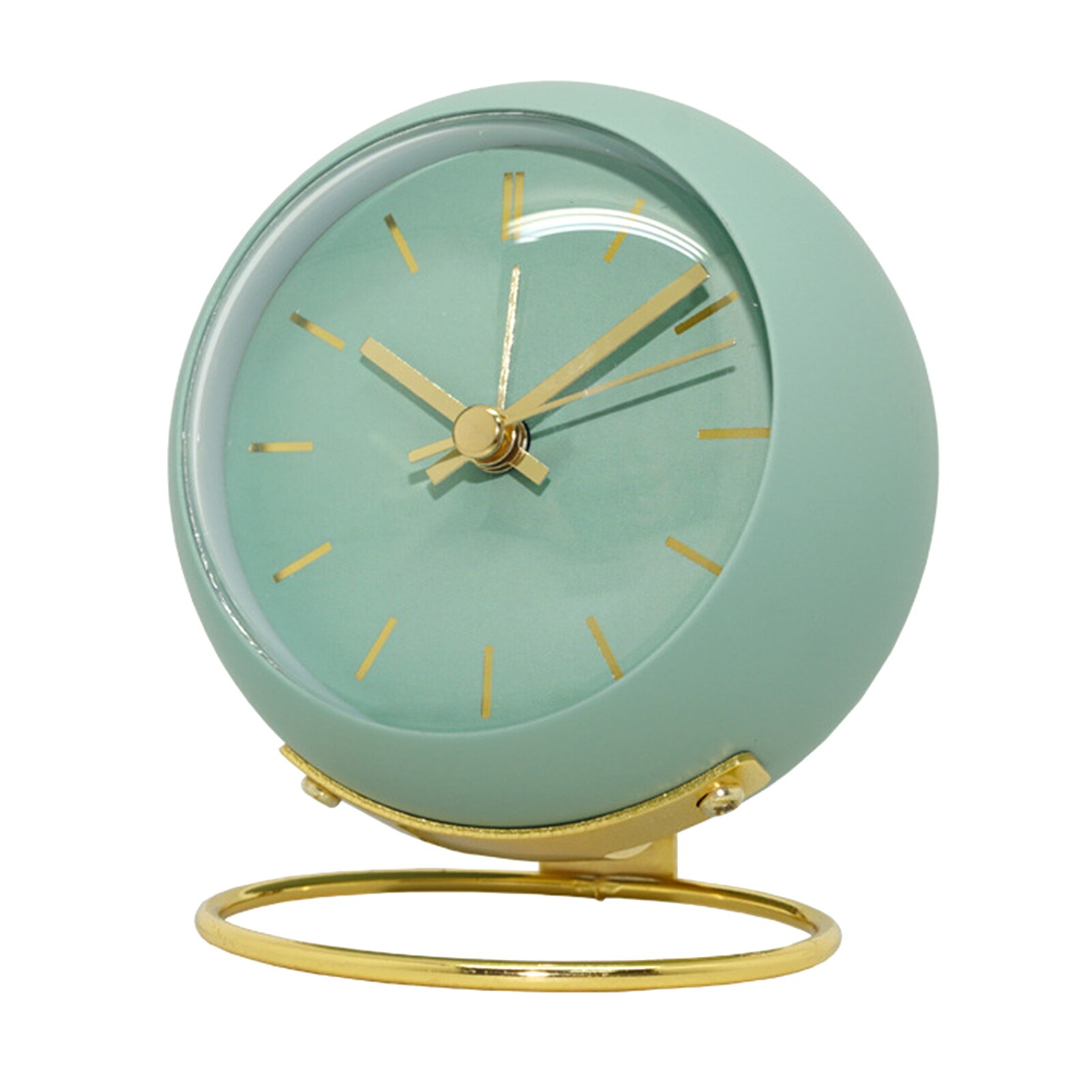 Silent Luminous Round Non Ticking Retro For Bedside Easy Use Analogue Alarm Clock Simple Home Office Bedroom Battery Operated: Green
