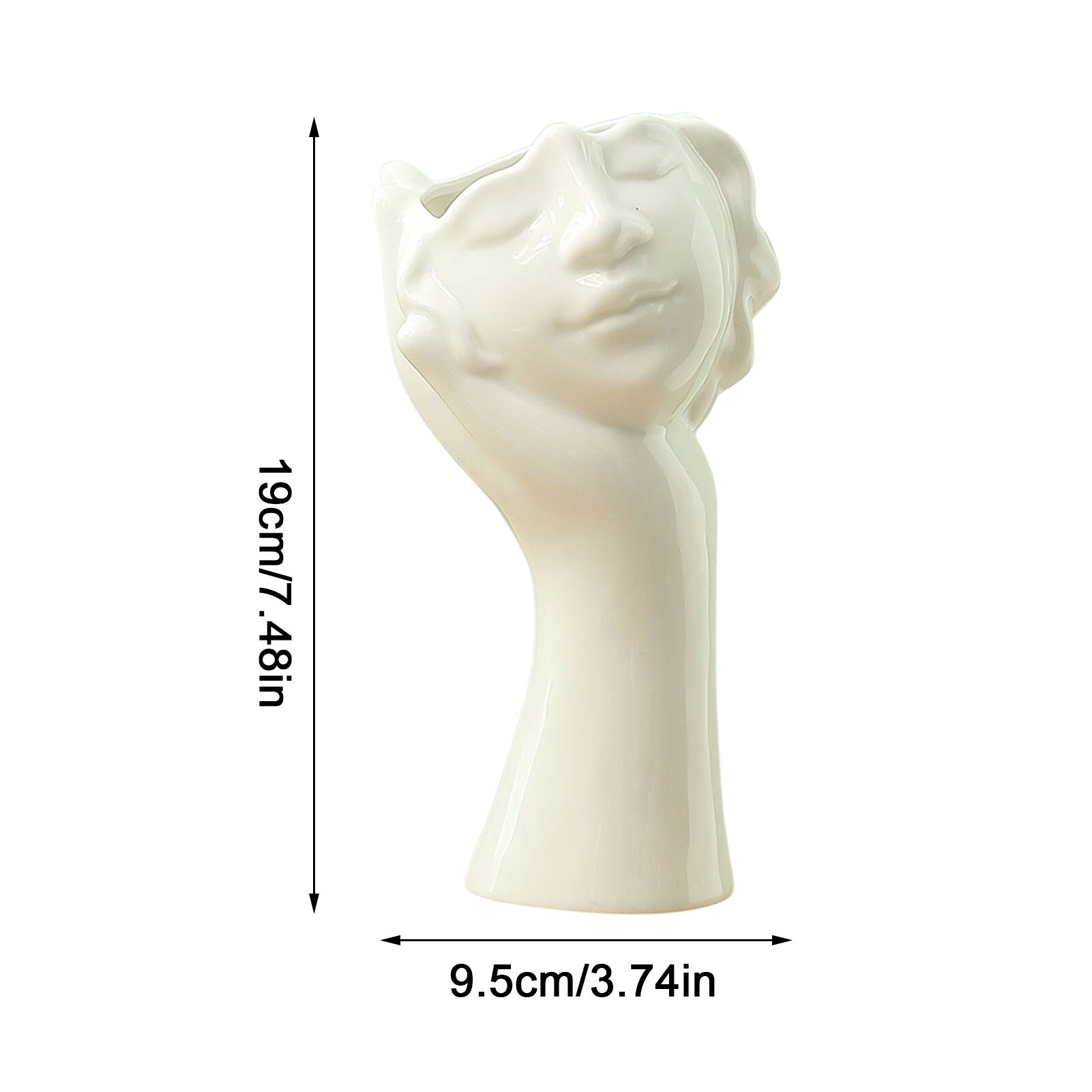 Ceramic Human Face Flower Vase Art Creatrive Sculpture Human Head Abstract Plant Flower Pot Home Decor Arrangement: D