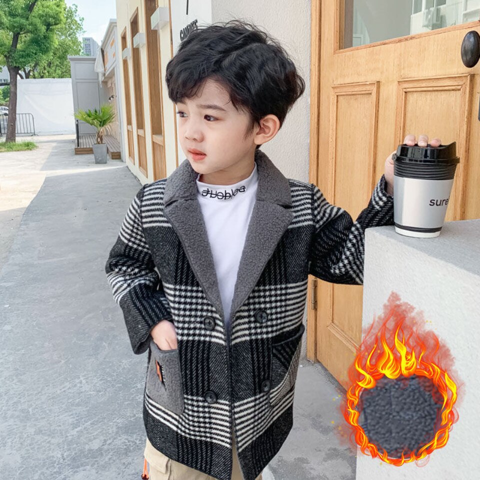 Chaqueta de lana para niños, abrigo corto cálido en 2 colores, ropa informal de para niños de 2, 3, 4, 6, 8 y 10 años, Otoño e Invierno