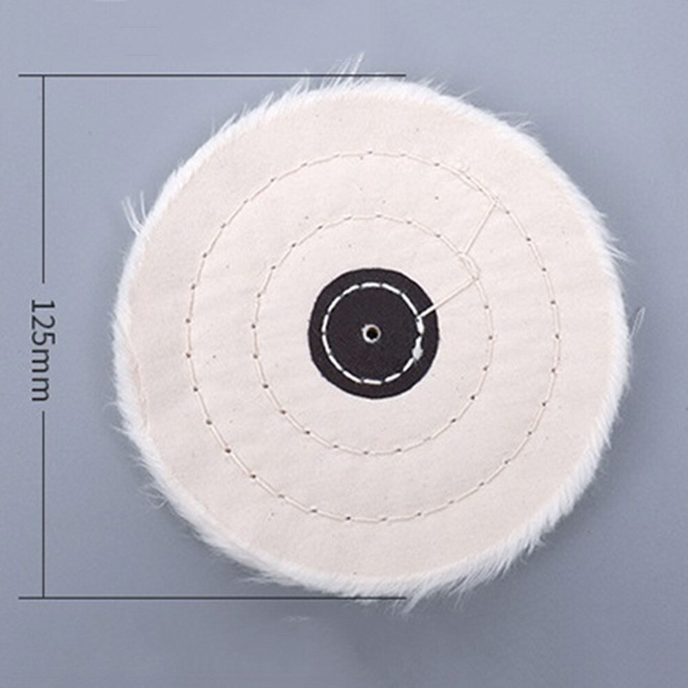 6mm hole Cloth wheel 5inch White Cotton Polishing Pad Wheel Bench Grinder