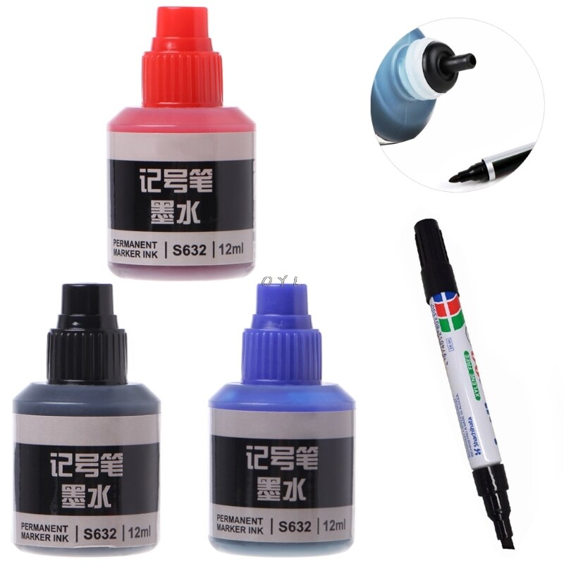 12 Ml Waterdicht Direct Droog Graffiti Verf Pen Olie Inkt Refill Voor Marker Pennen