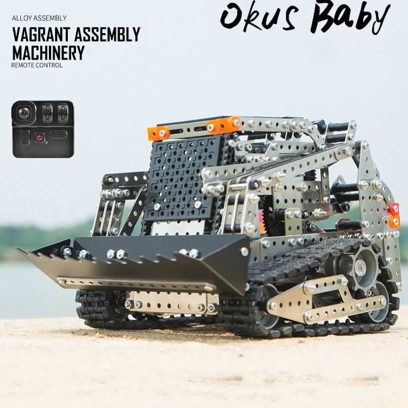 Rc bil 2.4g 10ch 1178 st rostfritt stål diy rc kontroll bulldozer larvband för gaffeltruck ingenjör dumper modell fordon